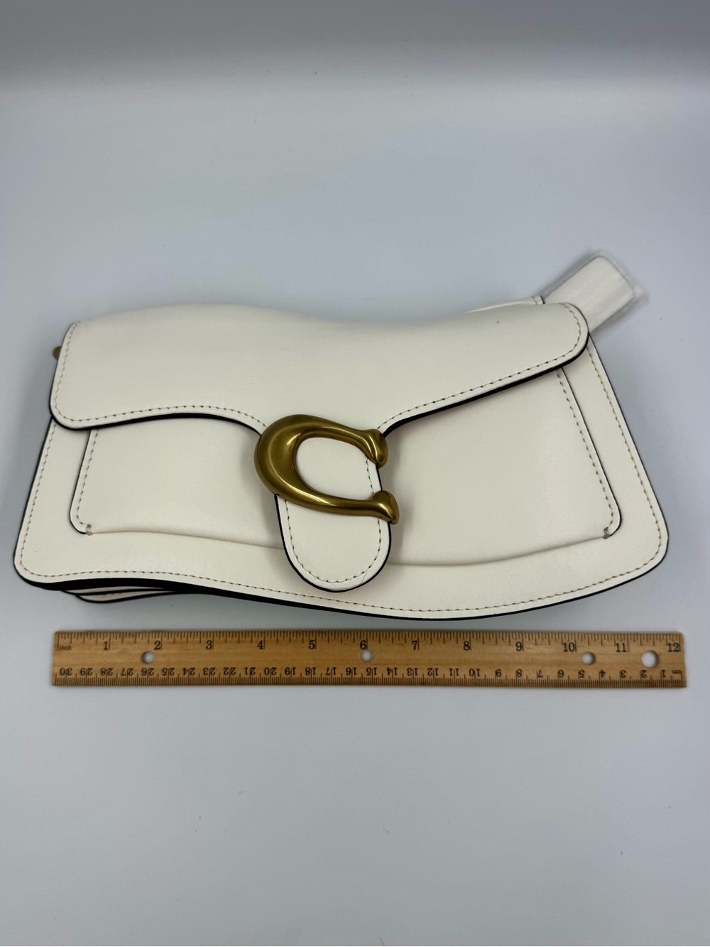 Coach Tabby Shoulder Bag 26 Chalk White Leather Gold Hardware - Picture 9 of 12